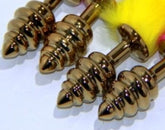 Neon Rabbit Tail Butt Plug Gold Small
